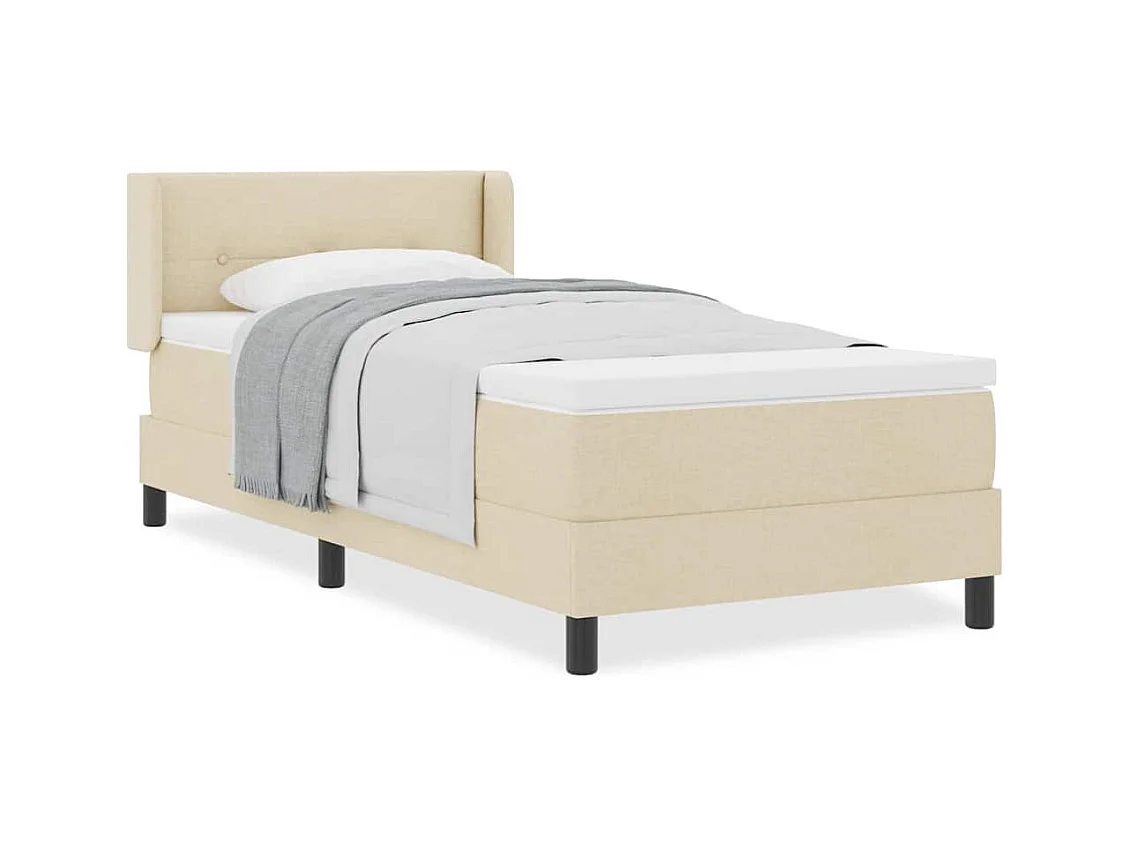 Cadre de lit avec matelas avec matelas Crème 100 x 200 cm