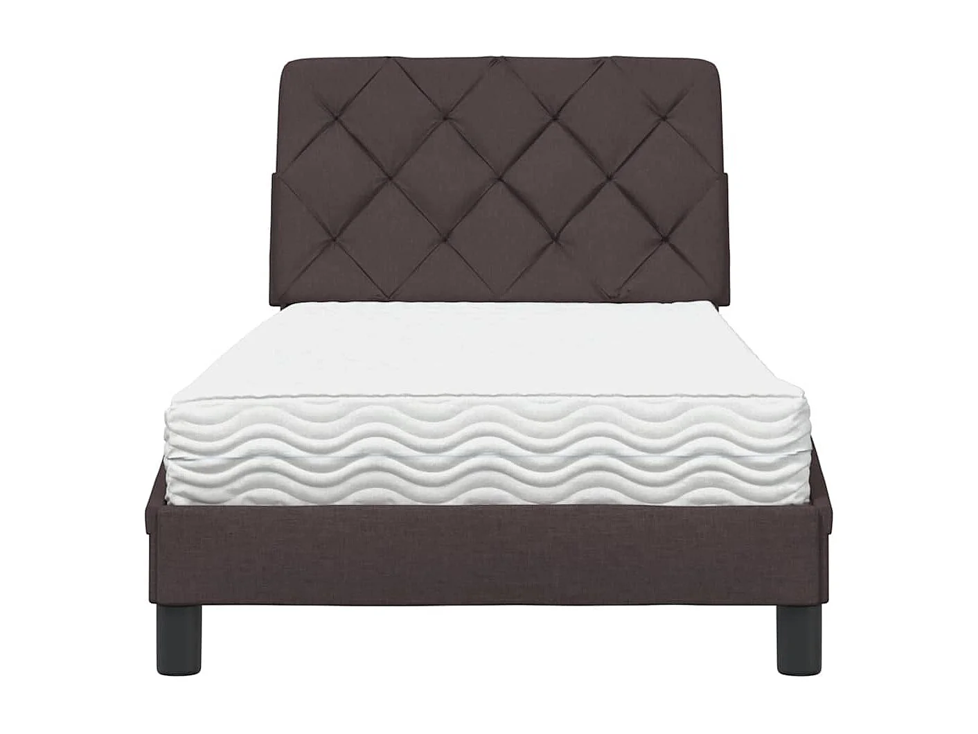 Bed met matras stof donkerbruin 80x200 cm