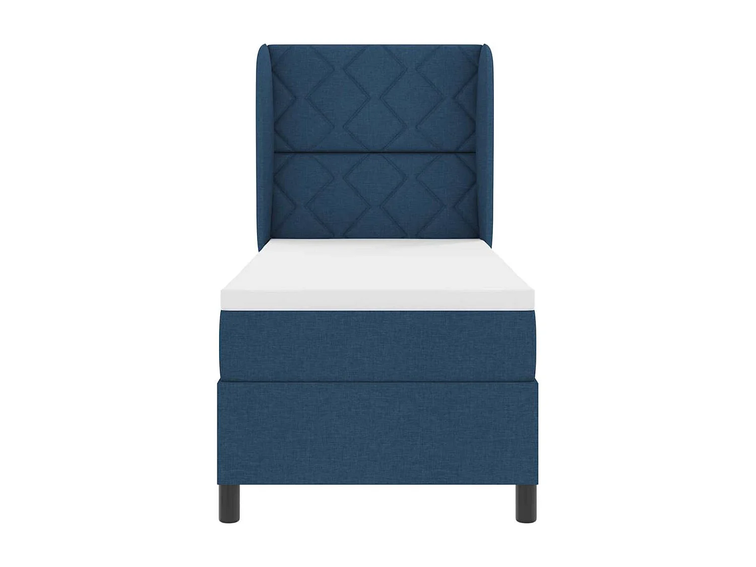 Cama tipo Box Spring con colchón Azul 80 x 200 cm tela