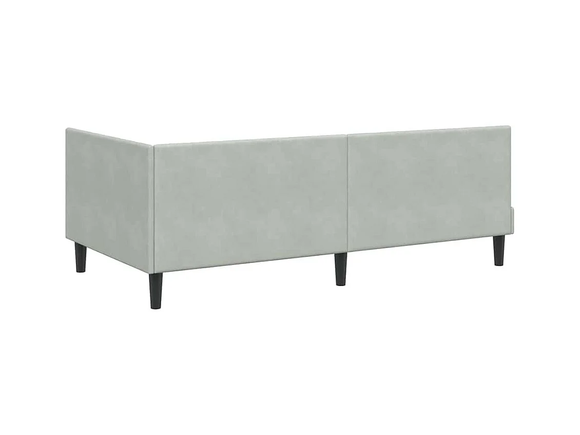 Estrutura de Cama de Canto Cinzento-claro 90 x 200 cm Veludo