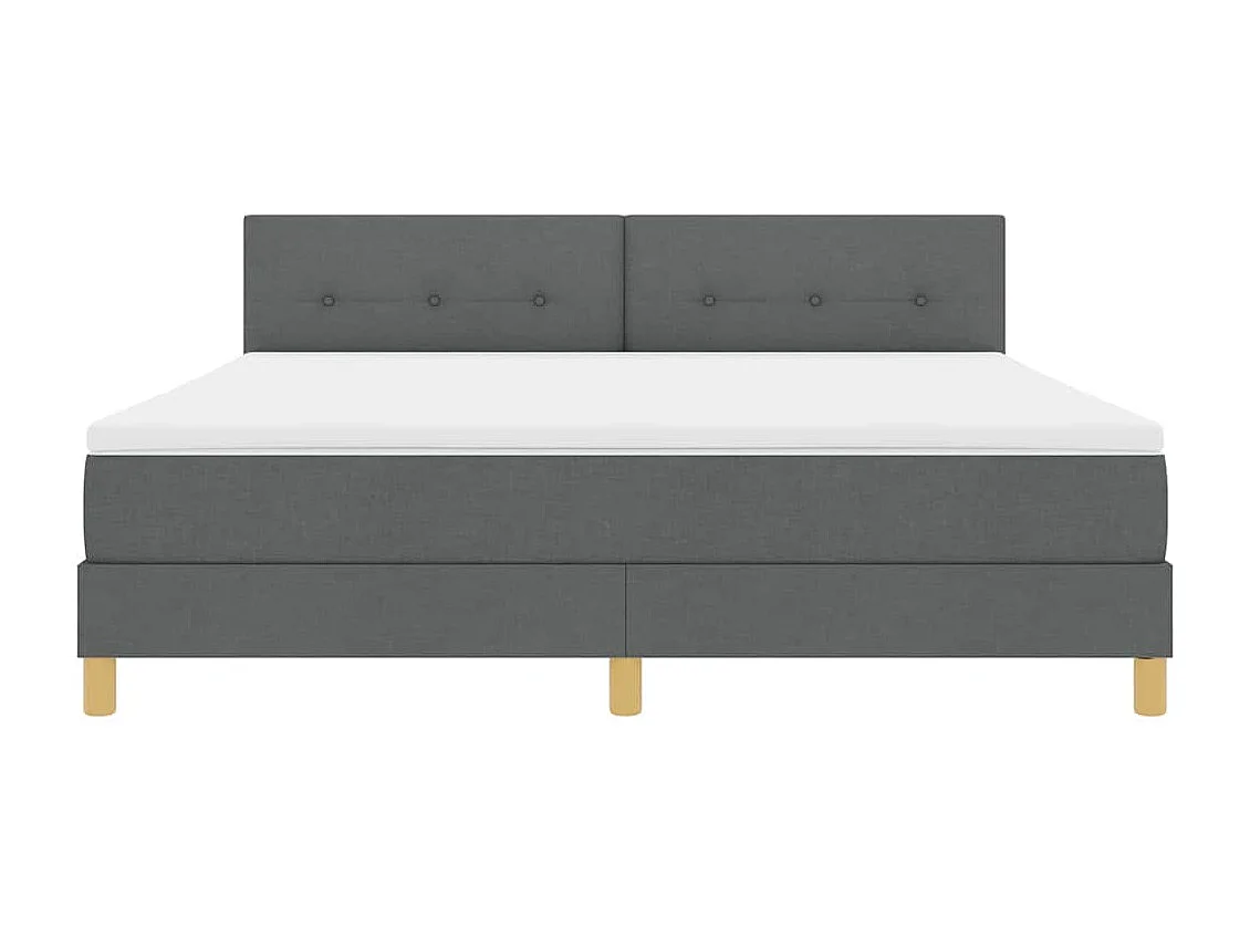 Cama tipo Box Spring con colchón Gris oscuro 180 x 200 cm tela