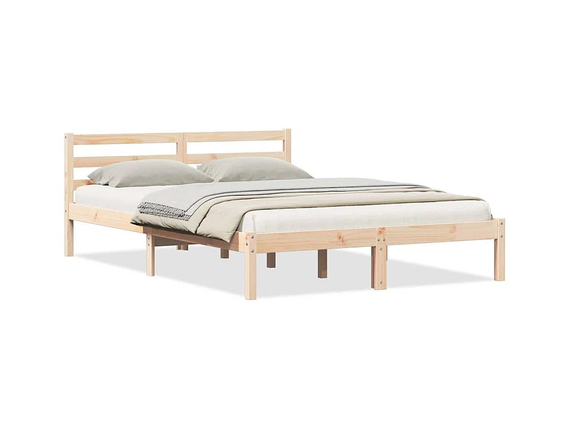 Cadre de lit Marron 210 x 140 cm Bois massif en pin