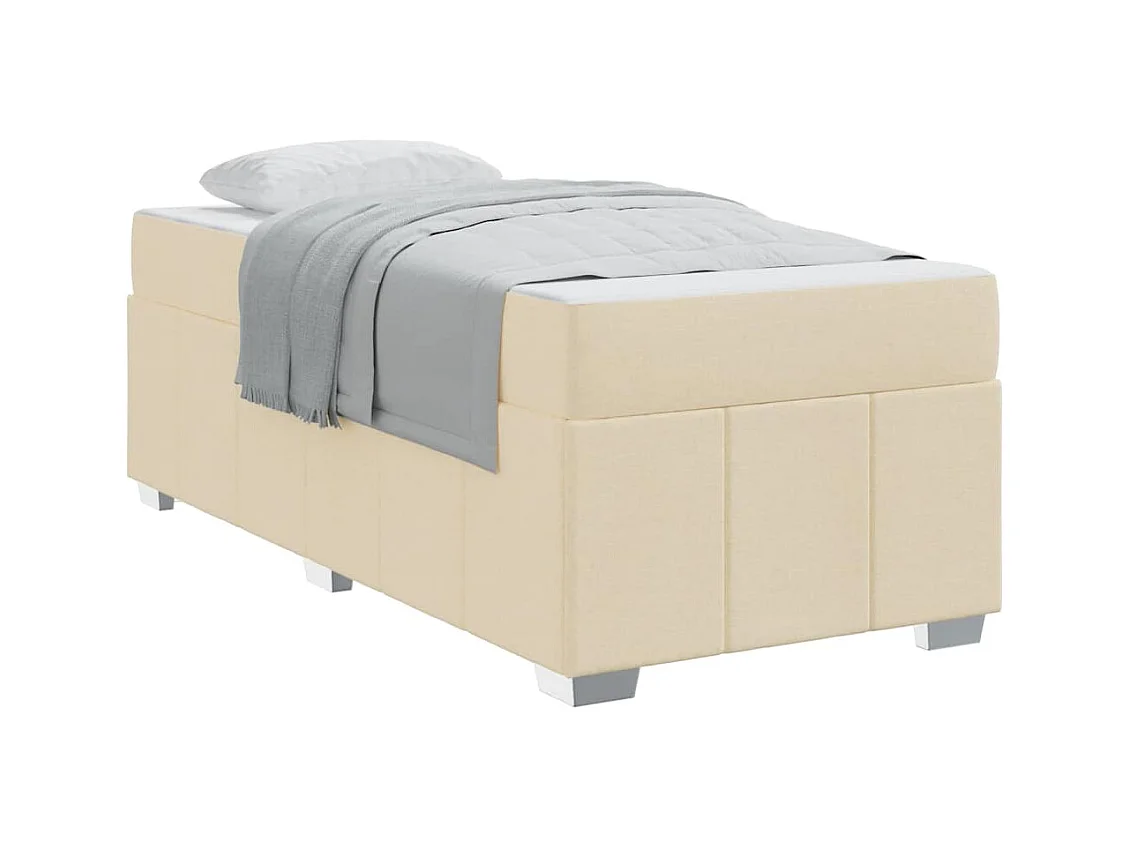 Estructura de cama con colchón Crema 90 x 200 cm tela