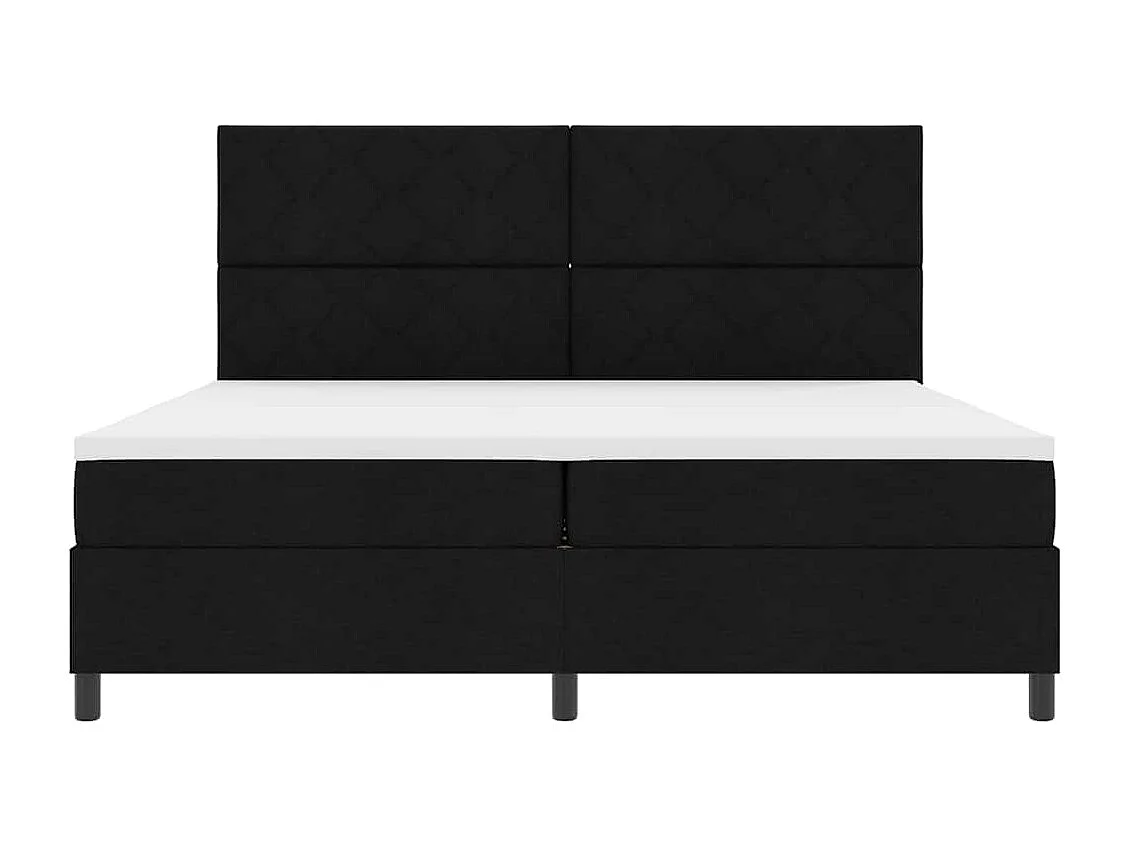 Cama tipo Box Spring con colchón Negro 200 x 200 cm tela