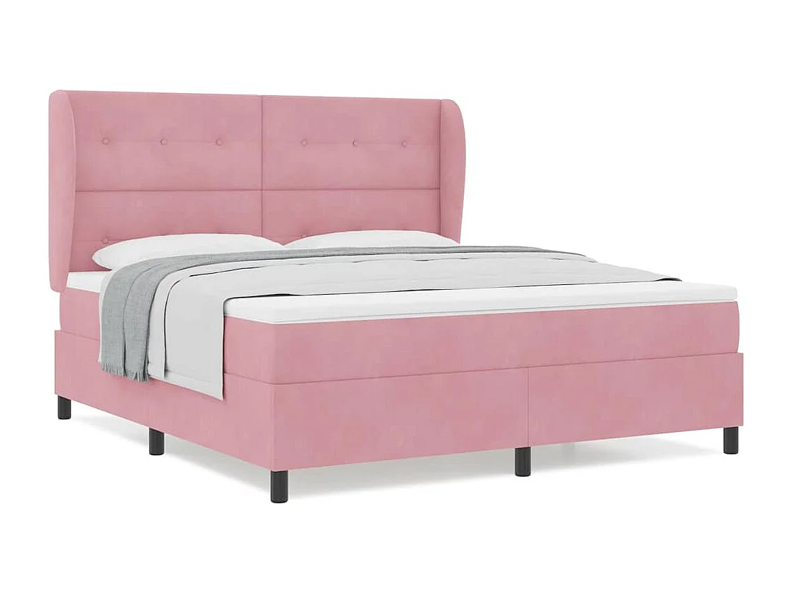 Cadre de lit avec matelas Rose 180 x 200 cm Velours