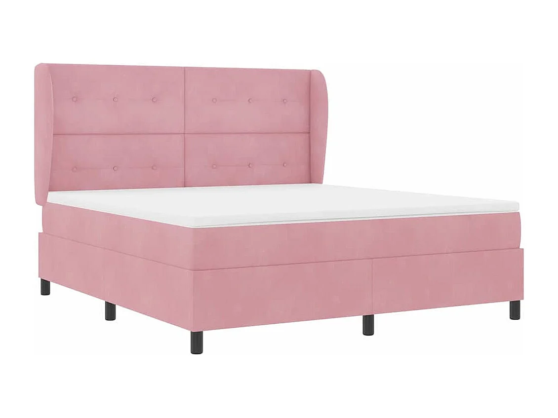 Cadre de lit avec matelas Rose 180 x 200 cm Velours