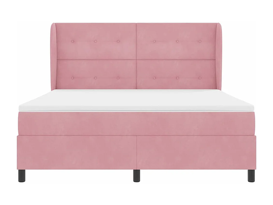 Cadre de lit avec matelas Rose 180 x 200 cm Velours