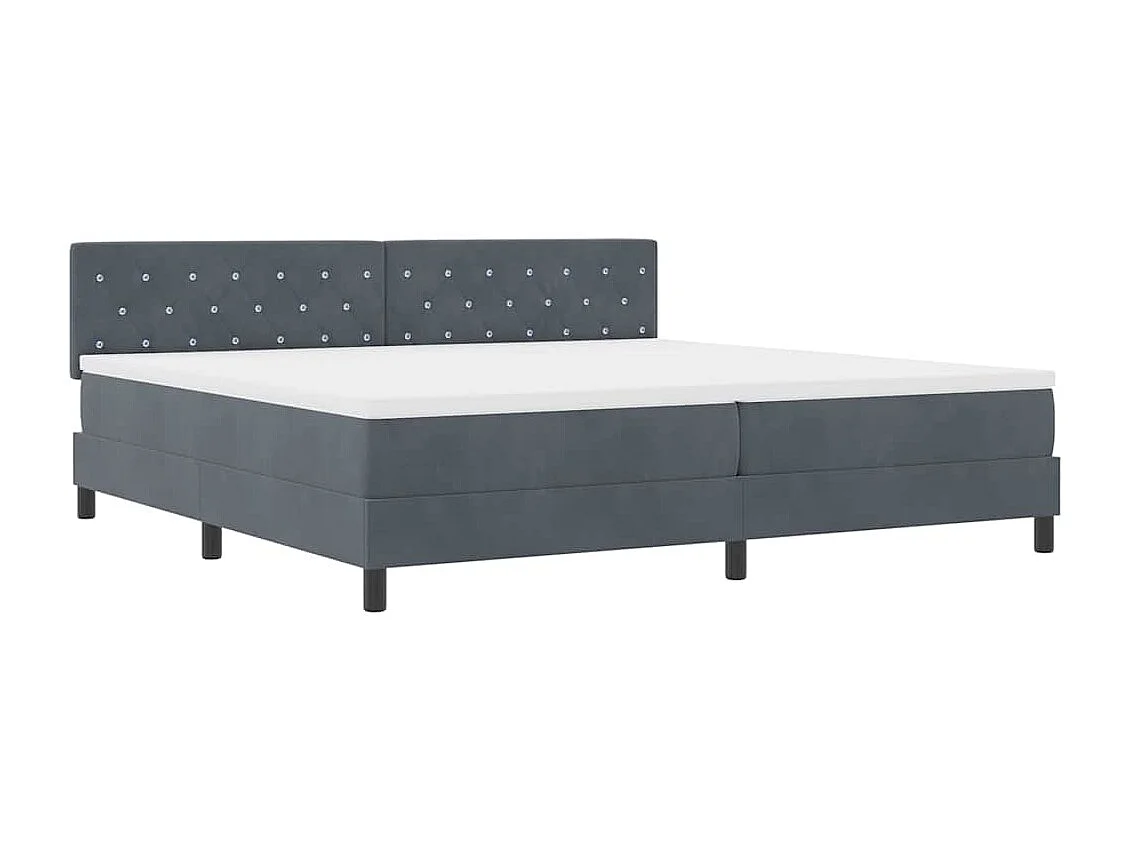 Cama tipo Box Spring Gris oscuro 200 x 200 cm Terciopelo