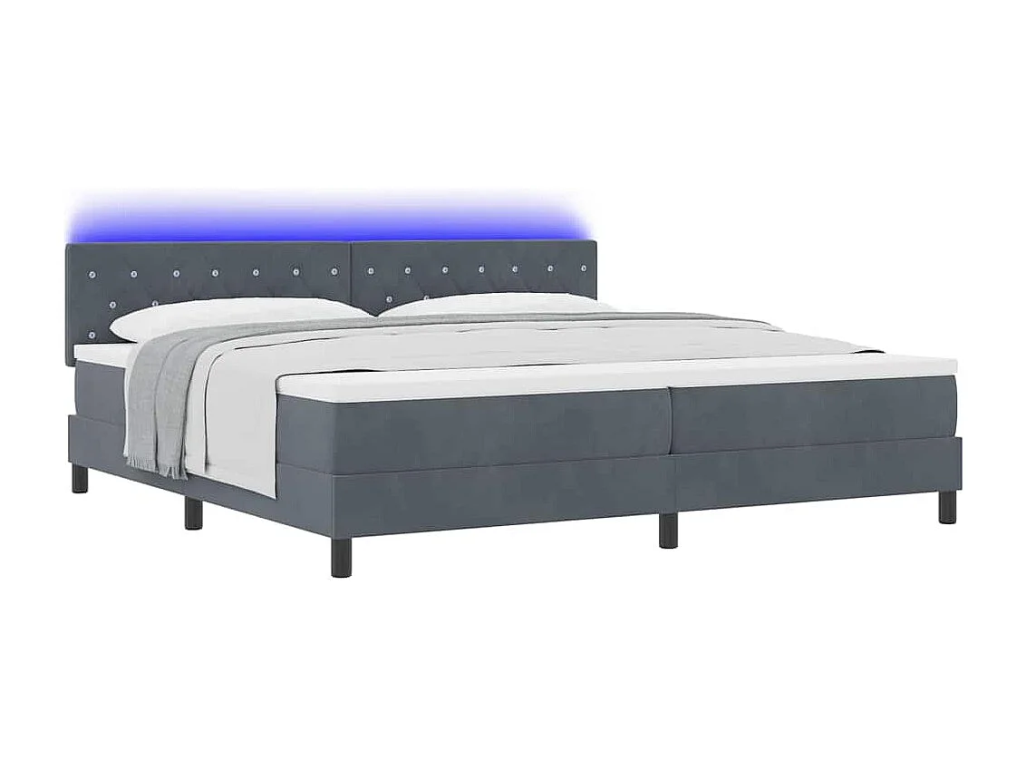 Cama tipo Box Spring Gris oscuro 200 x 200 cm Terciopelo