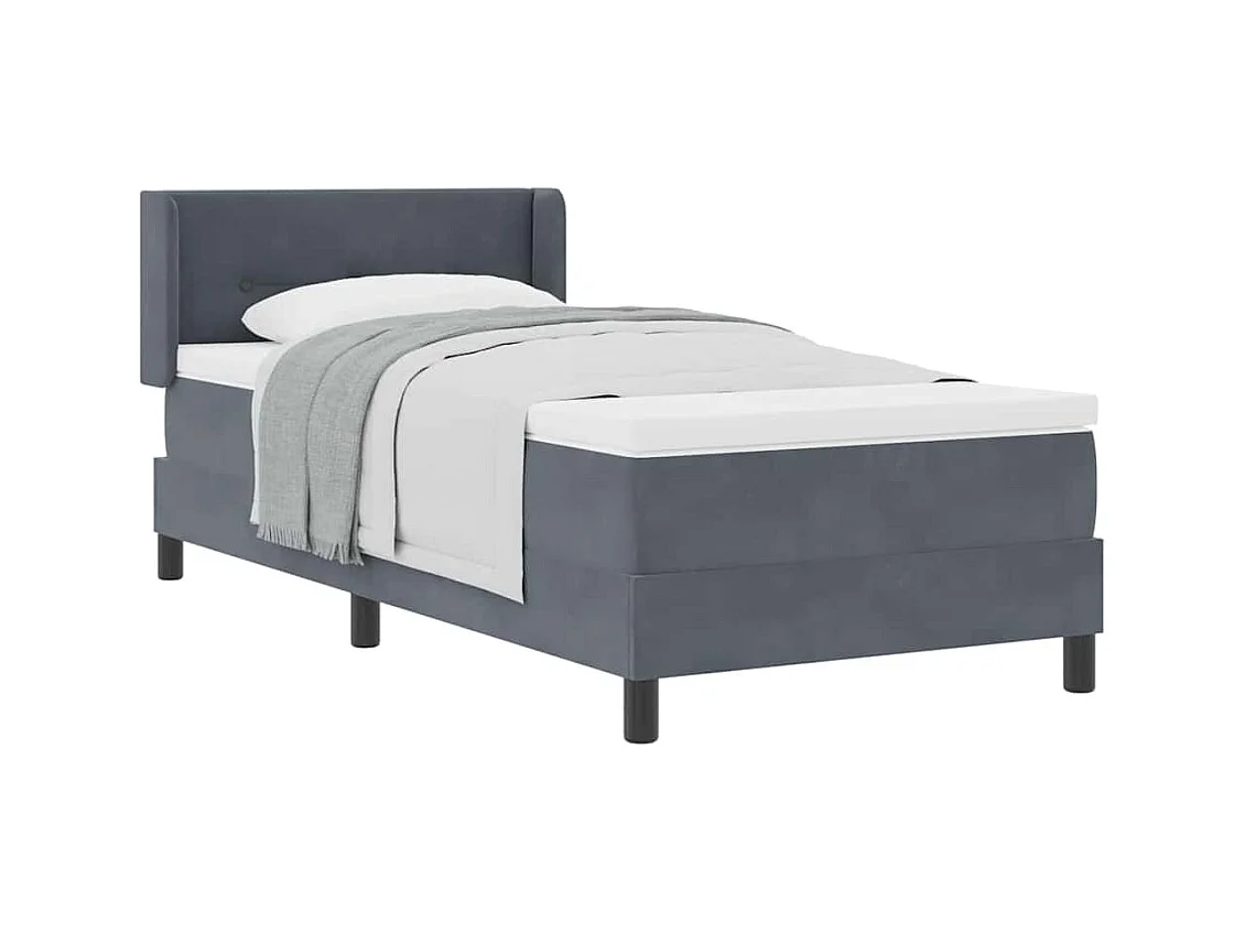 Cadre de lit avec matelas noir 100x200 cm en velours