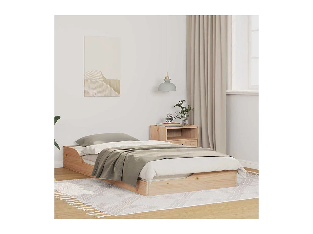 Bedframe Bruin 75 x 190 cm Massief grenenhout