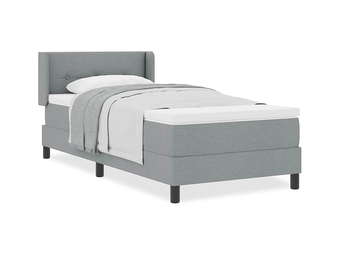 Cadre de lit avec matelas avec matelas Gris clair 100 x 200 cm