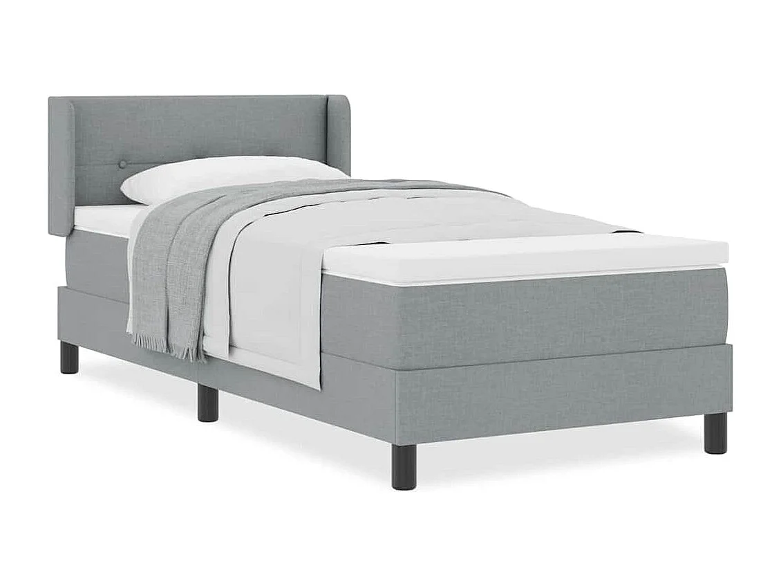 Cadre de lit avec matelas avec matelas Gris clair 100 x 200 cm