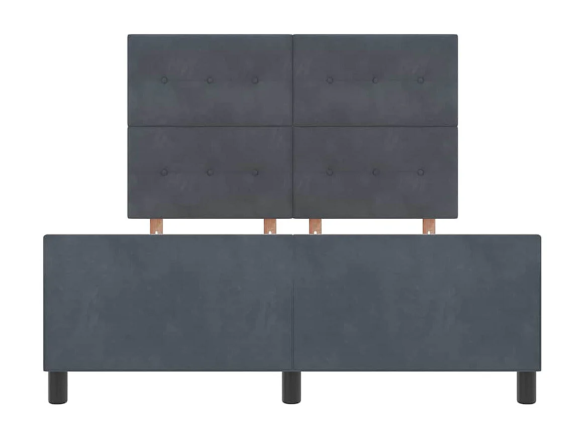 Estructura de cama Gris oscuro 140 x 200 cm Terciopelo