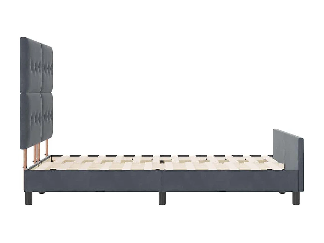 Estructura de cama Gris oscuro 140 x 200 cm Terciopelo