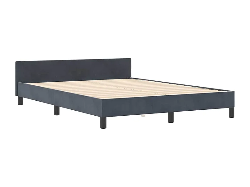 Estructura de cama Gris oscuro 140 x 200 cm Terciopelo