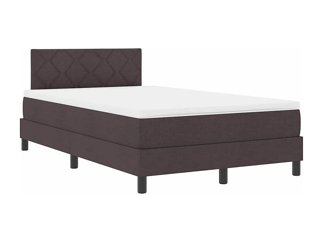 Cama box spring con colchón Marrón Oscuro 120 x 190 cm tela