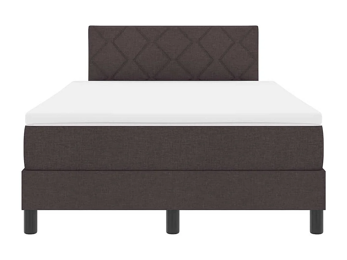 Cama box spring con colchón Marrón Oscuro 120 x 190 cm tela