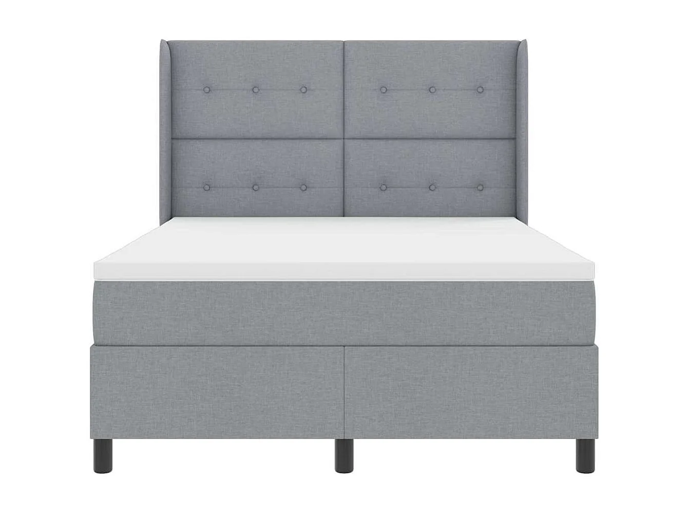Cadre de lit avec matelas Gris clair 140 x 200 cm tissu