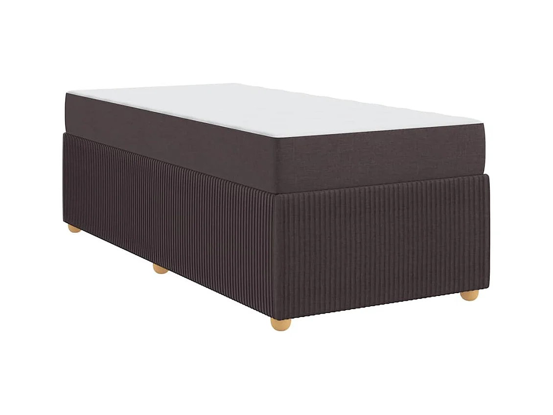 Cadre de lit avec matelas Marron foncé 90 x 190 cm tissu