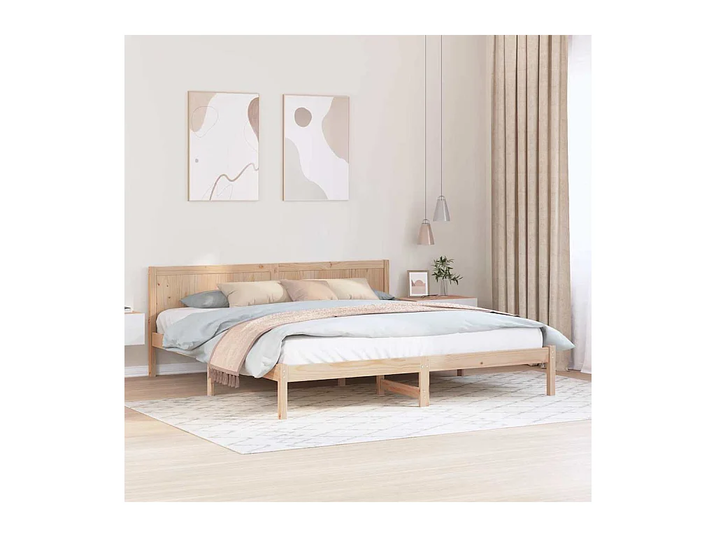 Estrutura da Cama Castanho 200 x 200 cm Madeira de pinho maciça