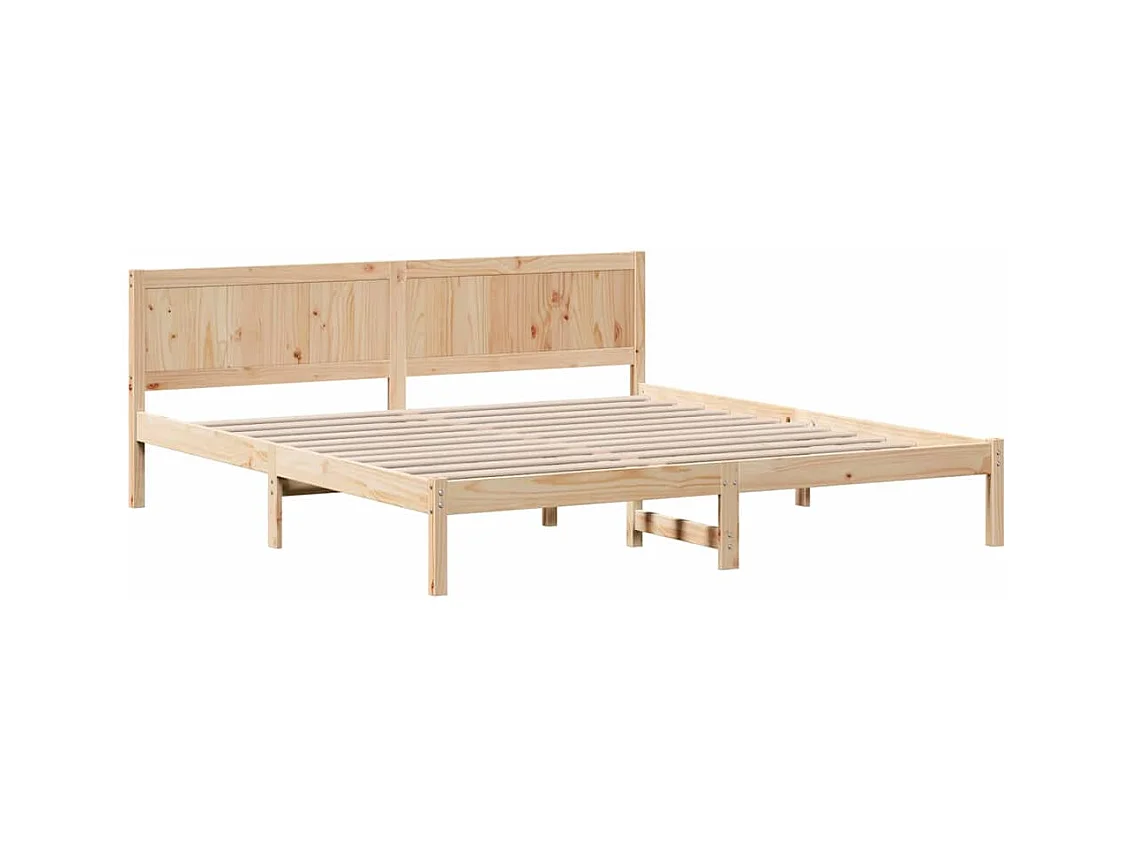 Estrutura da Cama Castanho 200 x 200 cm Madeira de pinho maciça