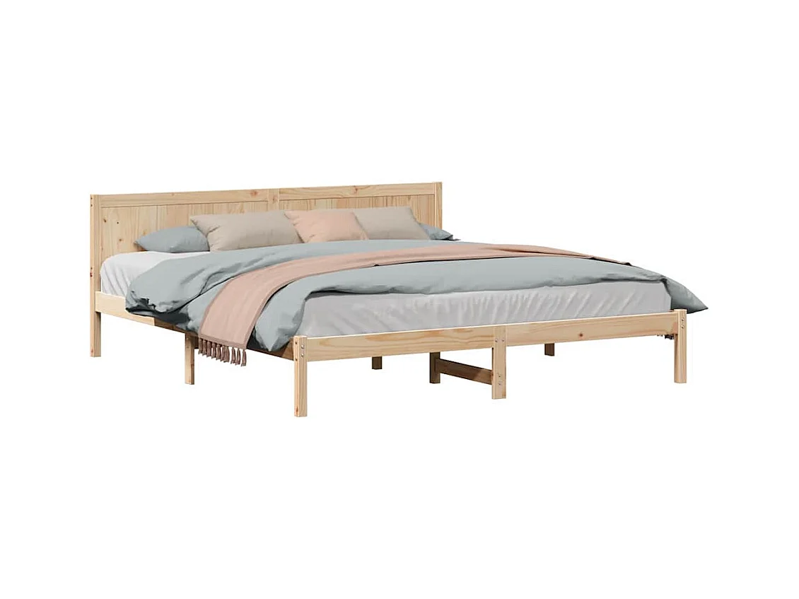 Estrutura da Cama Castanho 200 x 200 cm Madeira de pinho maciça