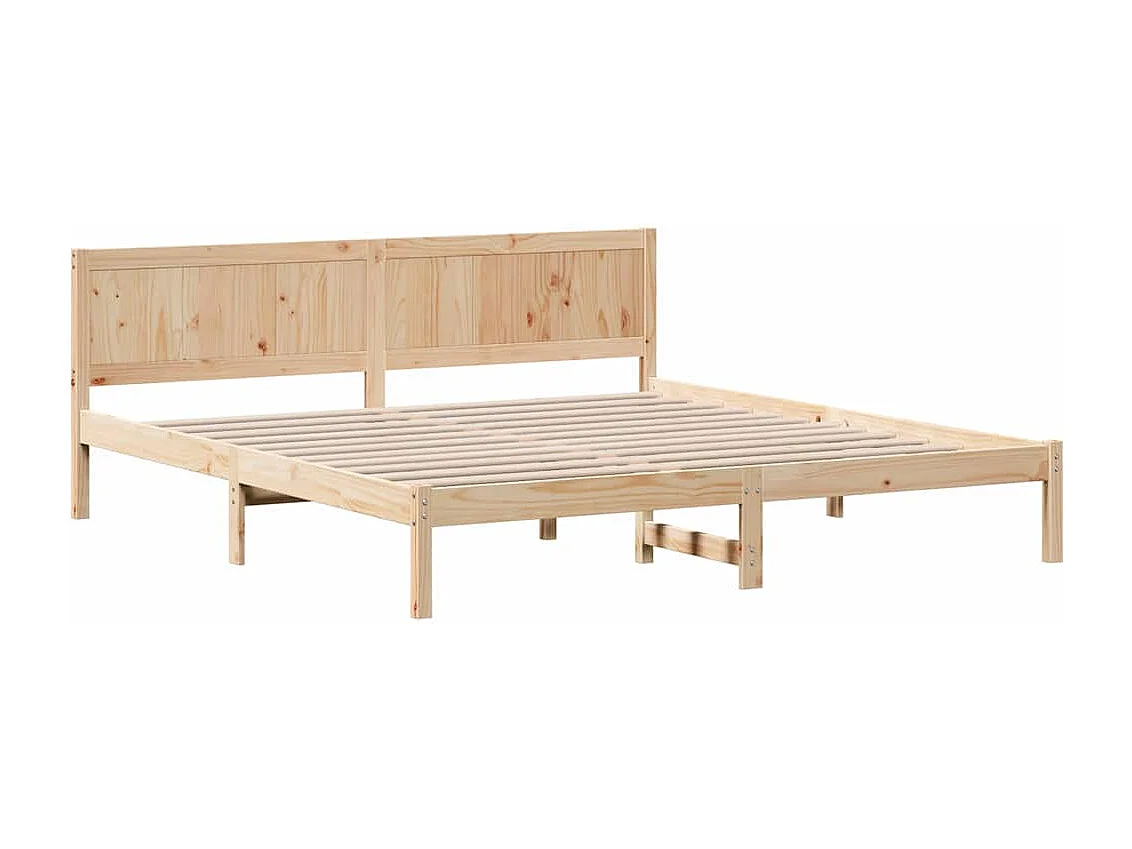 Estructura de cama Marrón 200 x 200 cm Madera maciza de Pino
