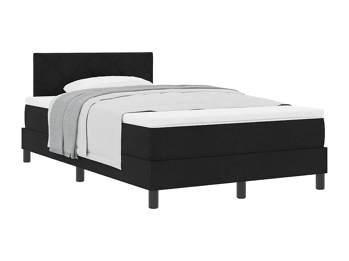 Cadre de lit avec matelas avec matelas Noir 120 x 200 cm tissu