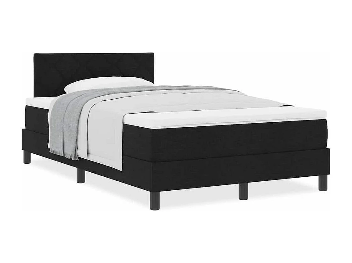 Cadre de lit avec matelas avec matelas Noir 120 x 200 cm tissu