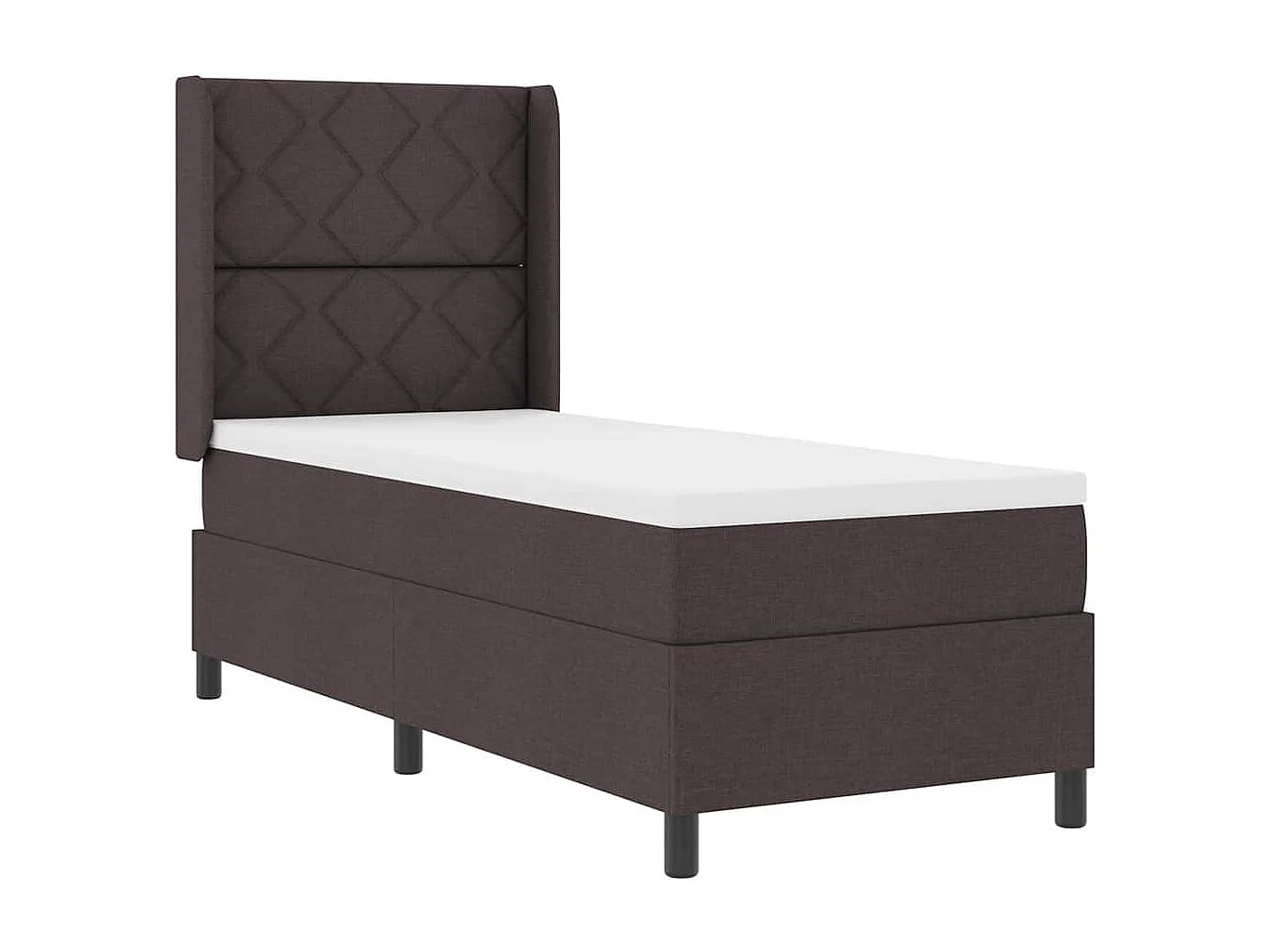 Cama Box com colchão Castanho escuro 90 x 190 cm tecido