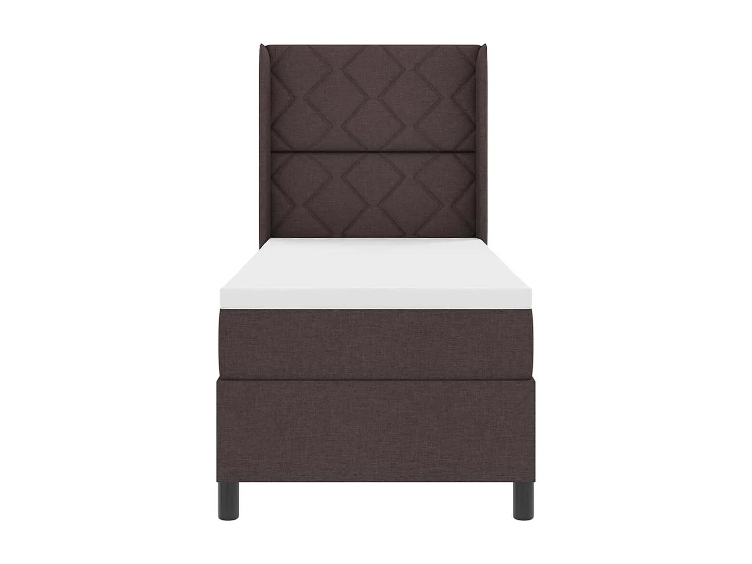 Cama Box com colchão Castanho escuro 90 x 190 cm tecido