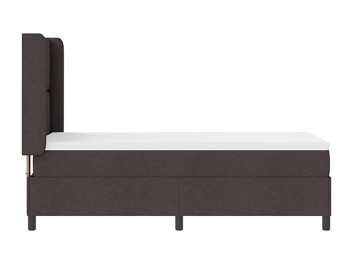Cama Box com colchão Castanho escuro 90 x 190 cm tecido