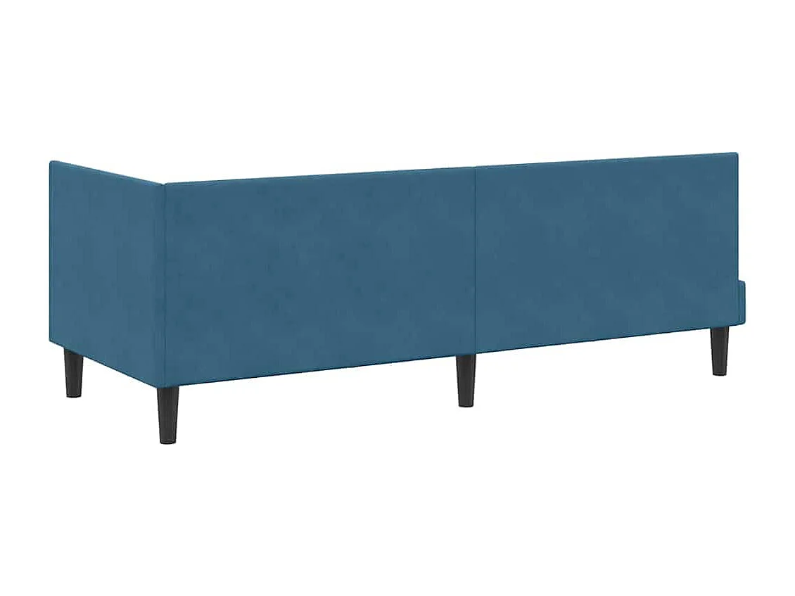 Cadre de lit d'angle avec tête de lit Bleu 80 x 200 cm Velours