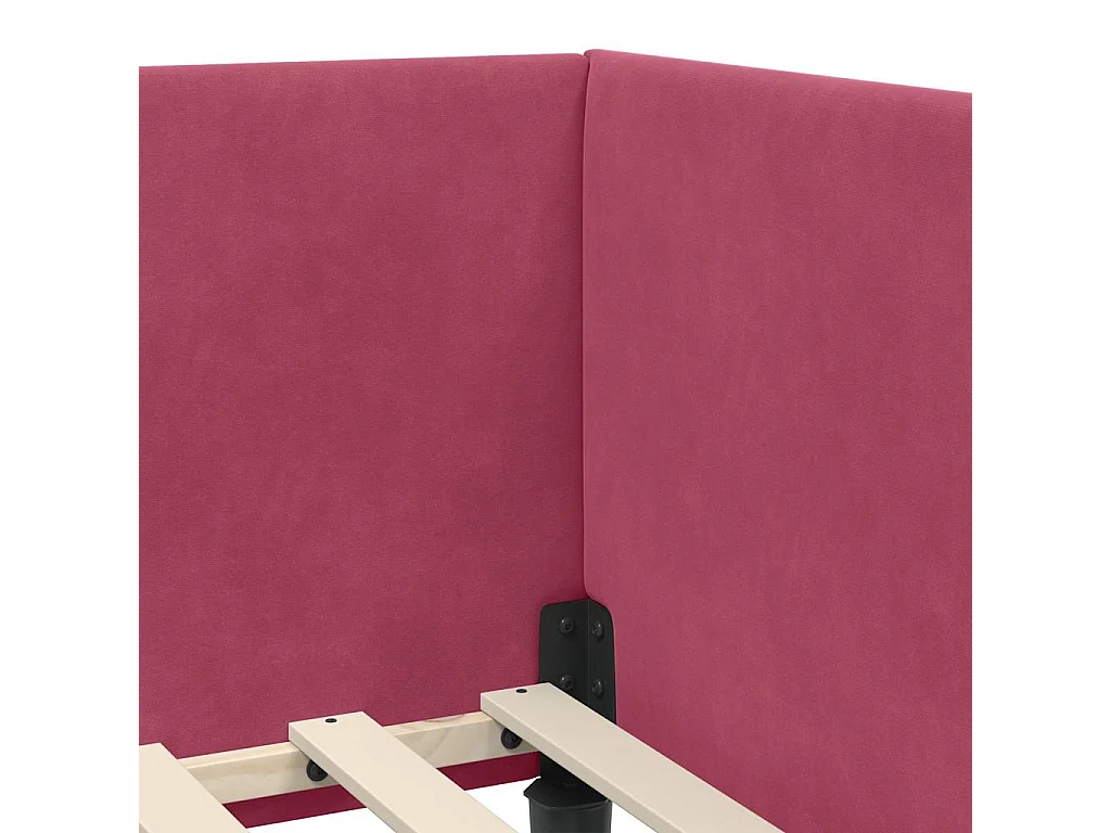 Cadre de lit d'angle Autre Rouge bordeaux 90 x 200 cm