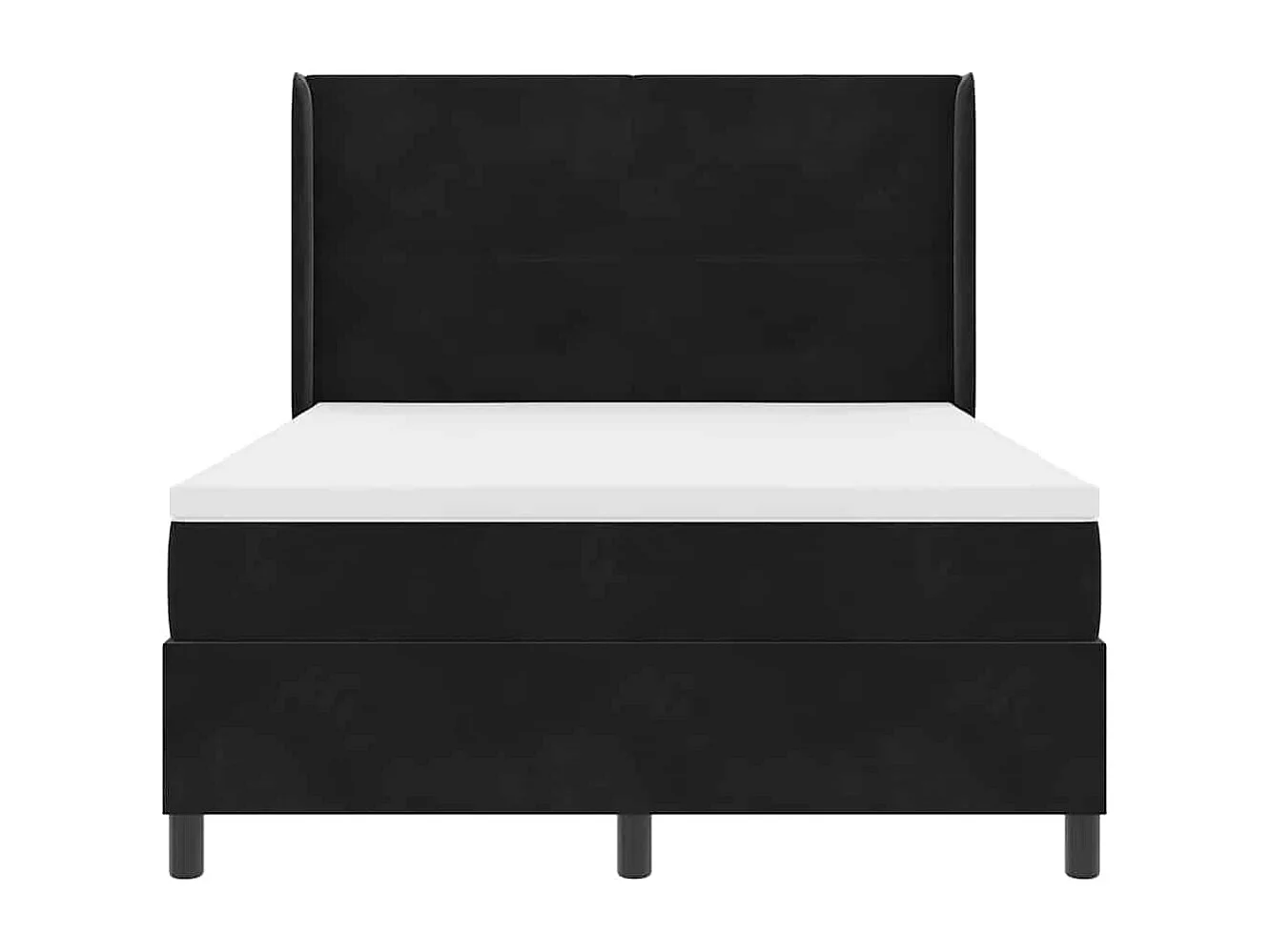 Cama con Box Spring LED y Colchón Negro 140 x 200 cm Terciopelo