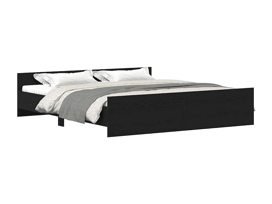 Cadre de lit sans matelas Chêne noir 180 x 200 cm Bois d'ingénierie
