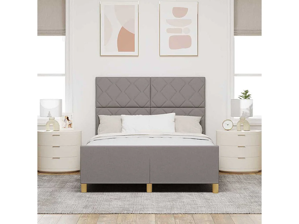 Bedframe met hoofdeinde Taupe 160 x 200 cm Stof