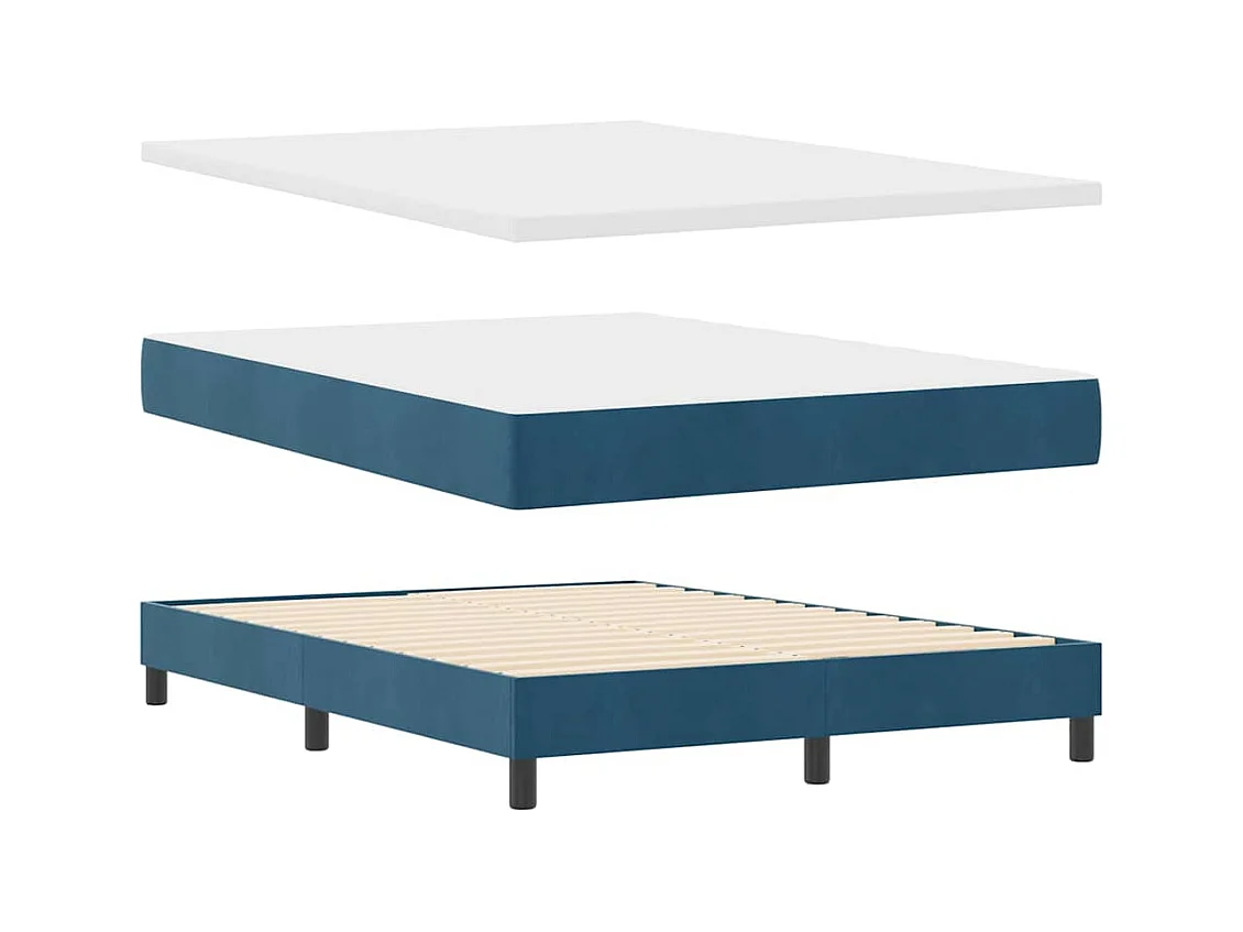 Boxspring bed met matras Donkerblauw 140 x 200 cm Fluweel