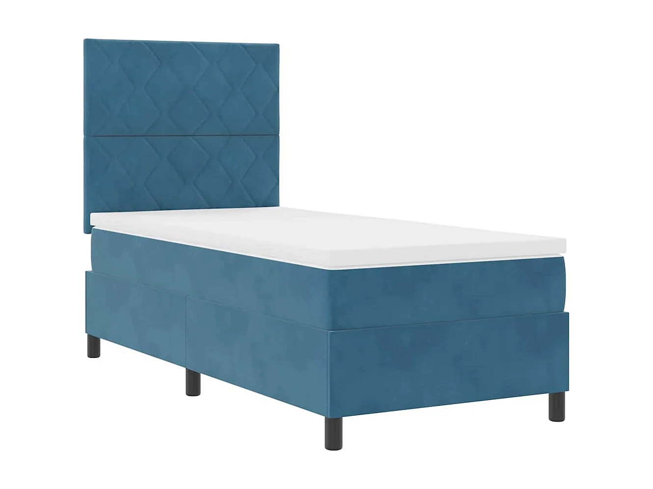 Cama tipo Box Spring Azul oscuro 100 x 200 cm Terciopelo