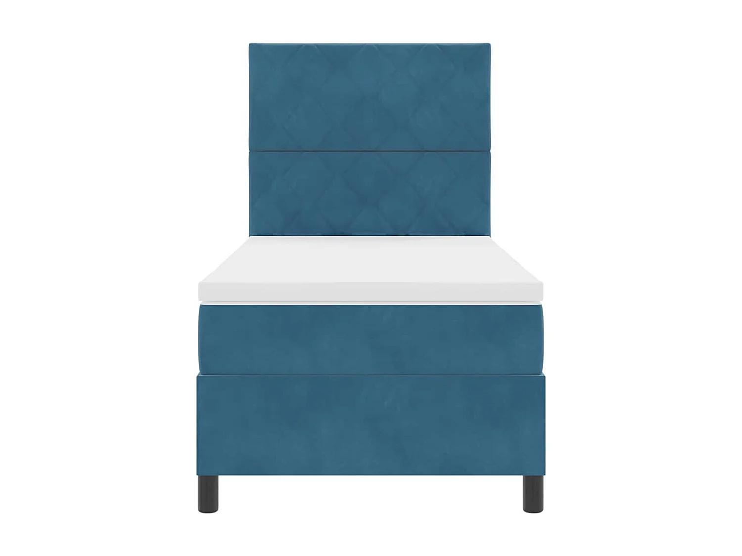 Cama tipo Box Spring Azul oscuro 100 x 200 cm Terciopelo