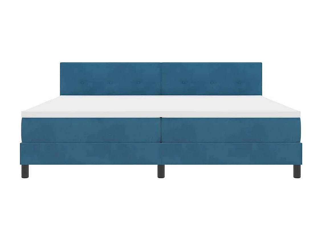 Cama tipo Box Spring Azul oscuro 200 x 200 cm Terciopelo