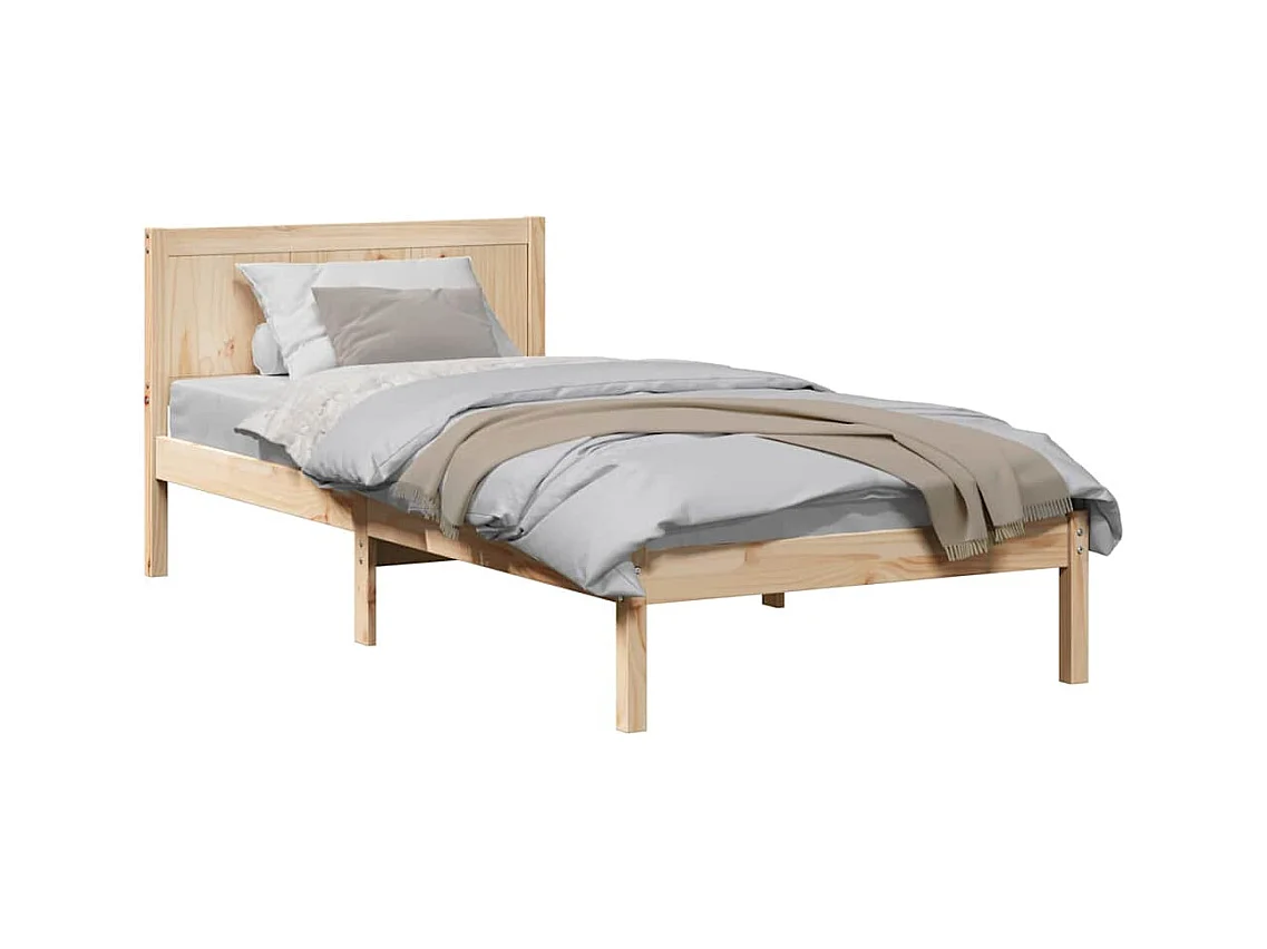 Cadre de lit Marron 90 x 190 cm Bois de pin massif