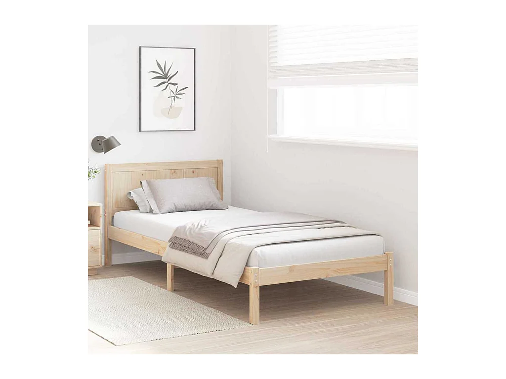 Cadre de lit Marron 90 x 190 cm Bois de pin massif