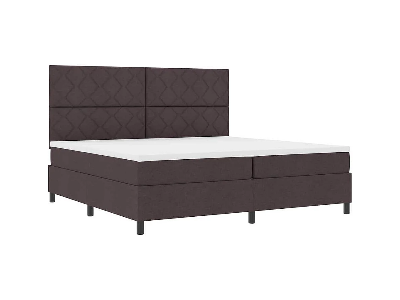 Cama tipo Box Spring Marrón oscuro 200 x 200 cm tela