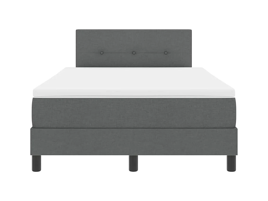 Cadre de lit avec matelas Gris foncé 120 x 190 cm tissu