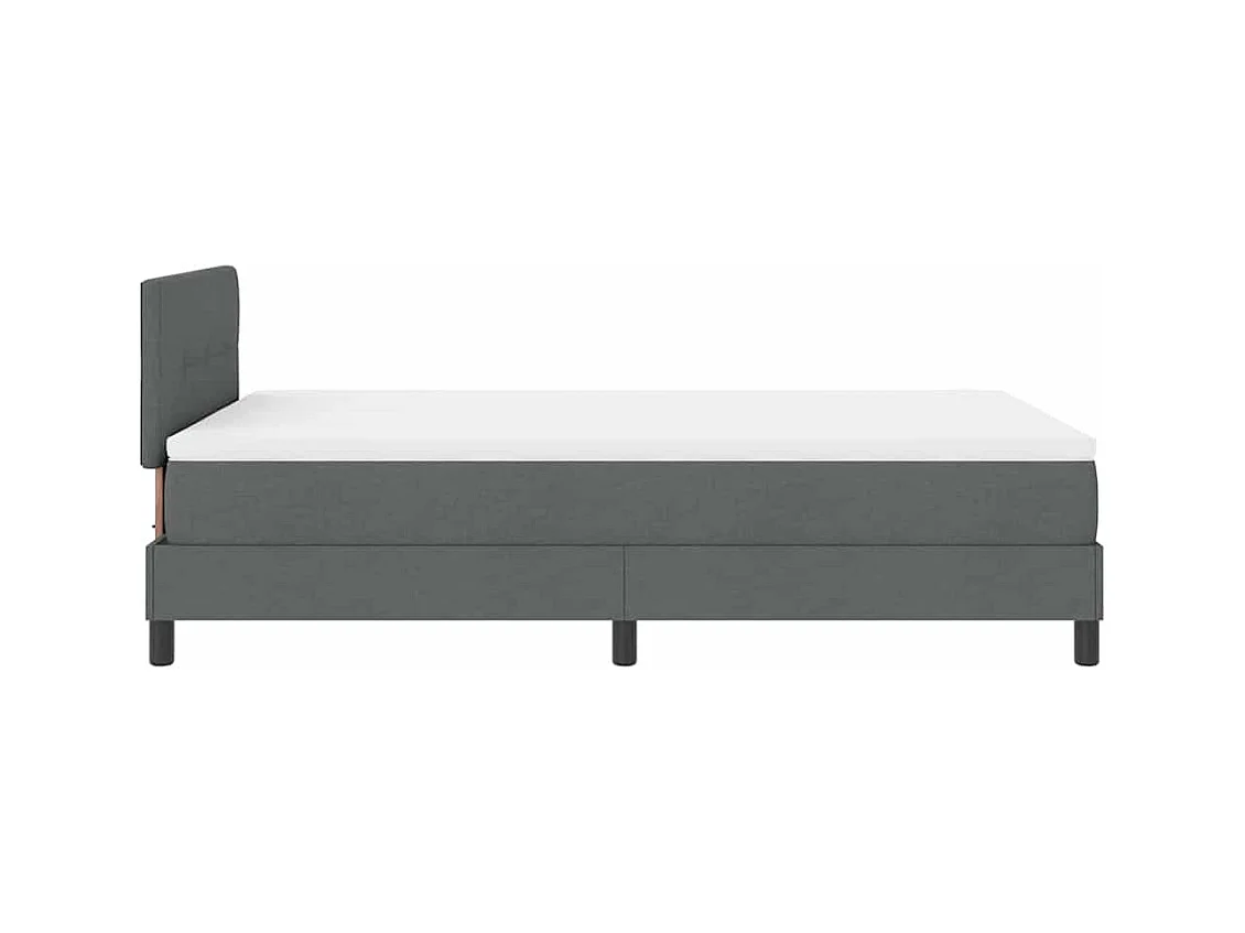 Cadre de lit avec matelas Gris foncé 120 x 190 cm tissu