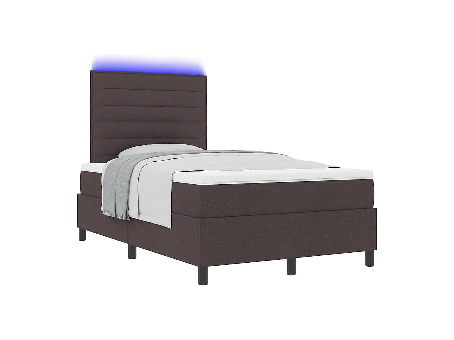 Cama tipo Box Spring Marrón oscuro 120 x 200 cm tela