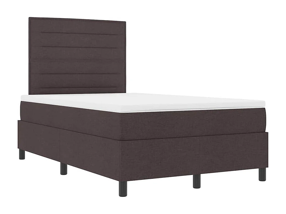 Cama tipo Box Spring Marrón oscuro 120 x 200 cm tela