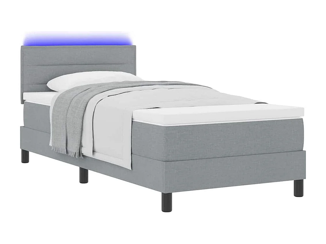 Boxspring bed met matras Lichtgrijs 100 x 200 cm Stof